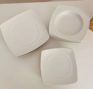 Vajilla 12 Piezas completa Porcelana Blanca