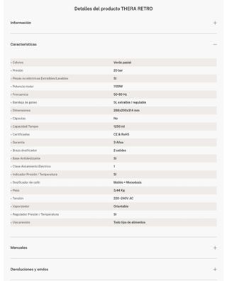 Cafetera Thera Retro Create