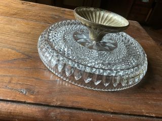 centro mesa de cristal antiguo 21cm