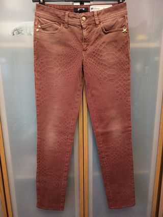 Jeans Just Cavalli marroni effetto pitone