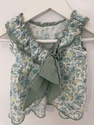 Conjunto Camisa y Cubrepañal Bebé Estampado Floral