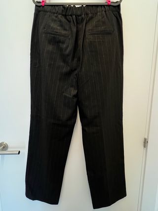 Pantalón Raya Diplomática Massimo Dutti Negro t.38
