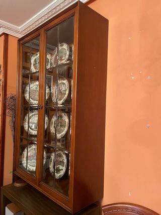 Vitrina de madera y cristal