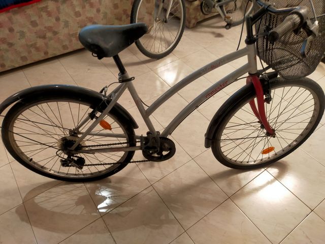 Bicicleta de ciudad plateada