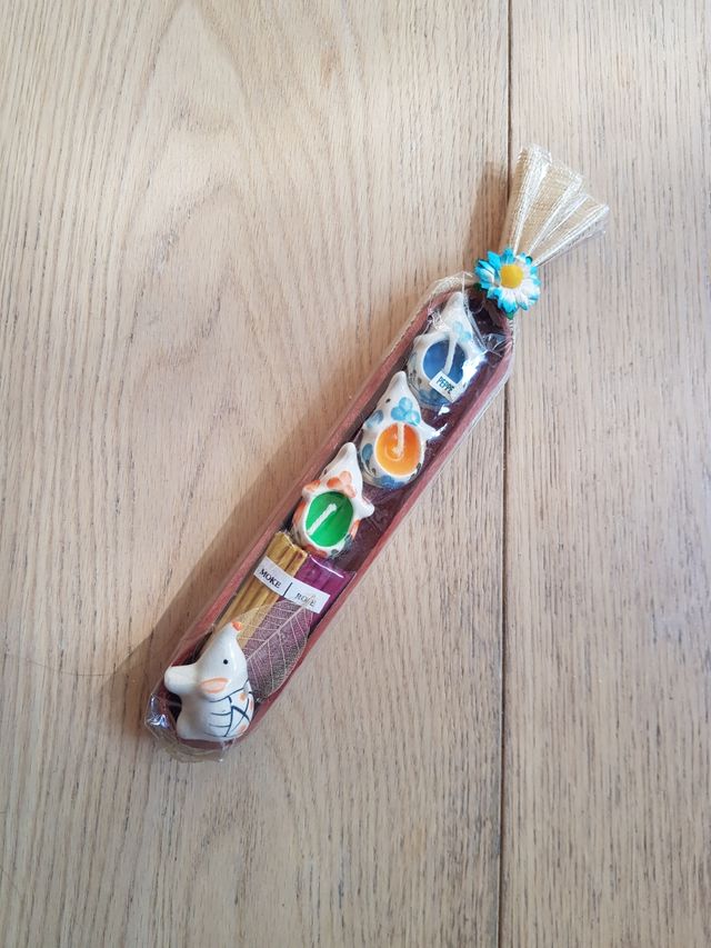 Set portacandele, incensi e vaschetta