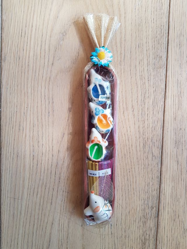 Set portacandele, incensi e vaschetta