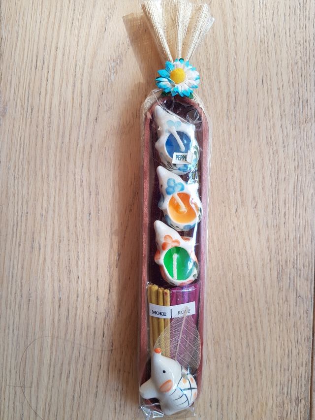 Set portacandele, incensi e vaschetta