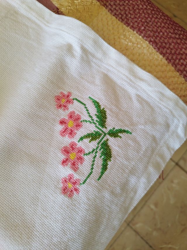 Mantel antiguo algodón con 6 servilletas