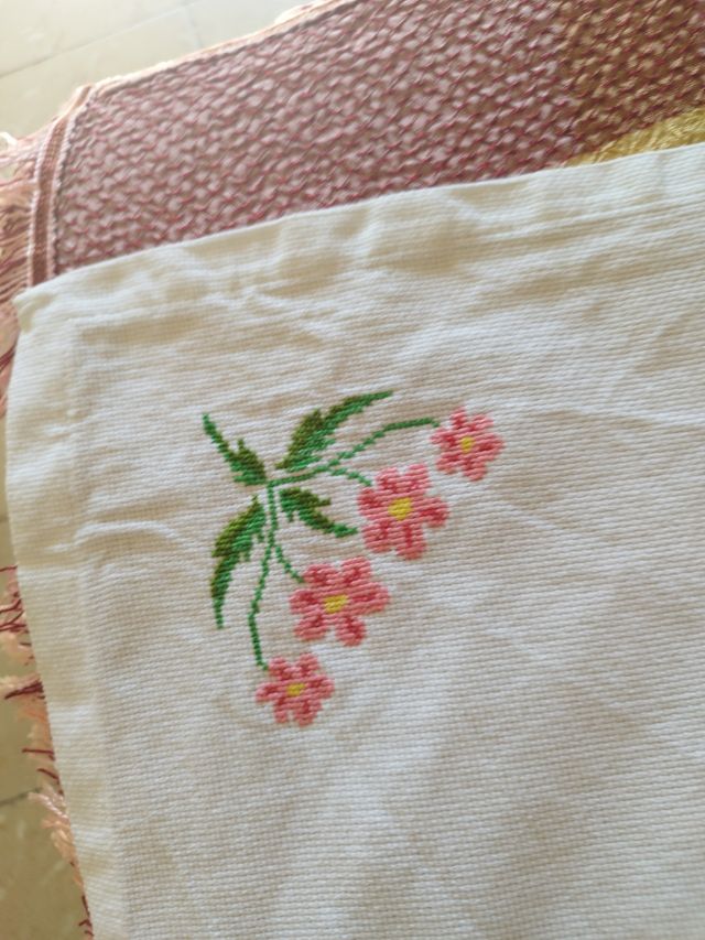 Mantel antiguo algodón con 6 servilletas