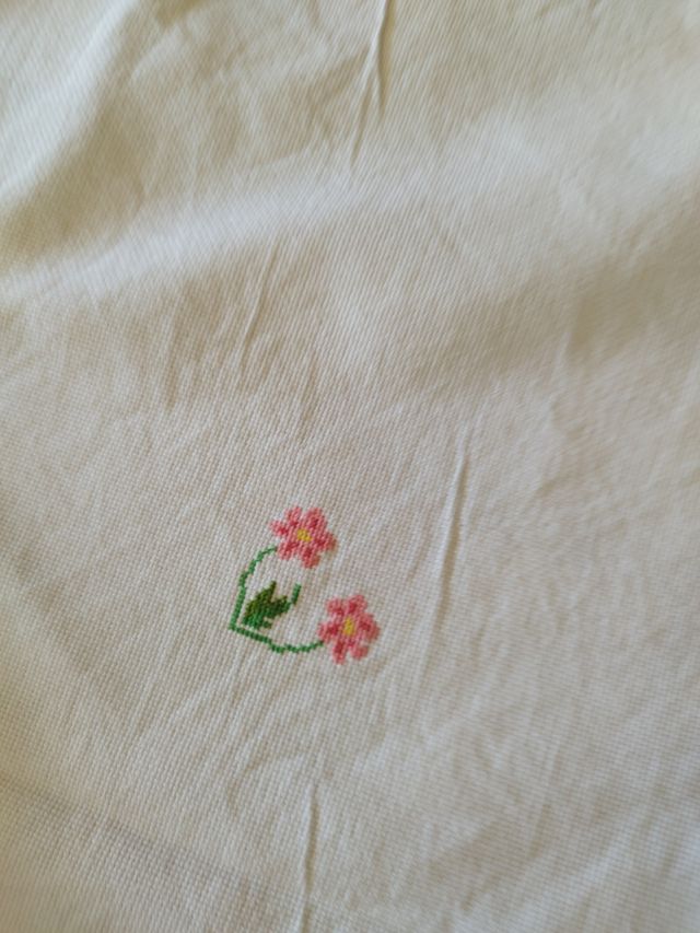 Mantel antiguo algodón con 6 servilletas