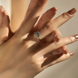 Anillo Sol y Luna Chapado Oro Ajustable
