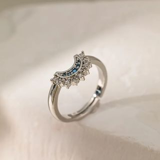 Anillo Sol y Luna Chapado Oro Ajustable