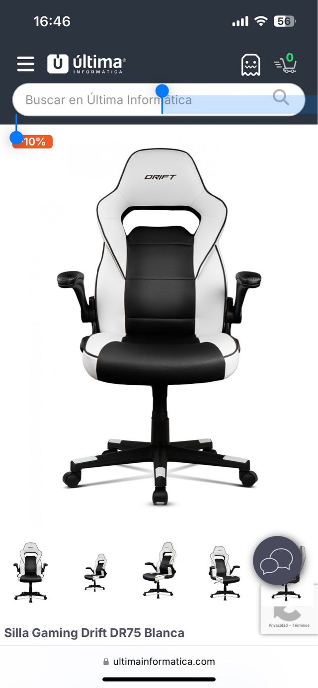Silla Gaming Drift DR75 Blanca