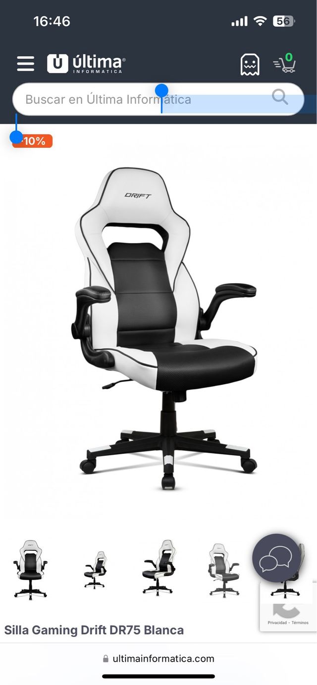 Silla Gaming Drift DR75 Blanca