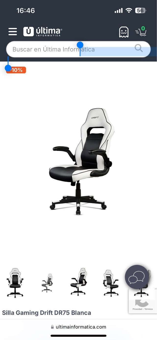 Silla Gaming Drift DR75 Blanca