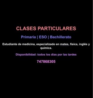 Clases particulares Primaria-ESO-Bachillerato