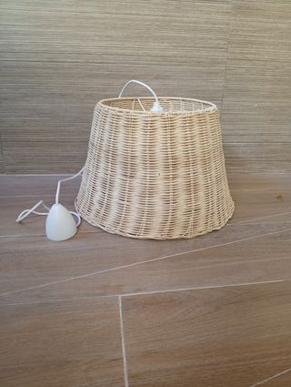 Lámpara de techo mimbre beige/marrón