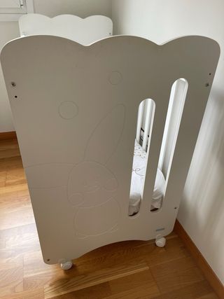 Cuna+colchon+chichonera+funda nórdica+sabana+cojin