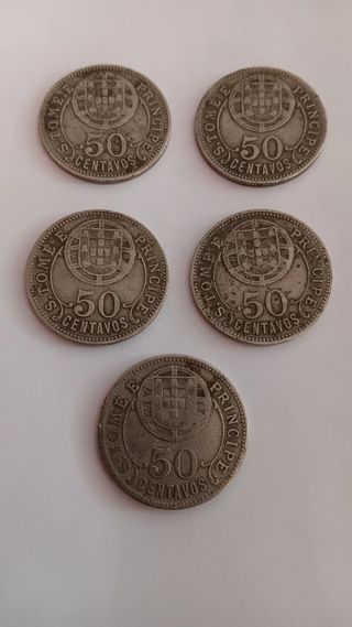 5 Moedas 50 Centavos Portugal 1929