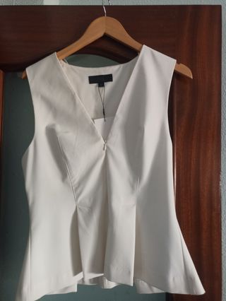 Top péplum Zara blanco