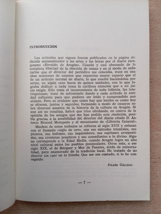 Temas de cultura aragonesa. Julián Gallego.