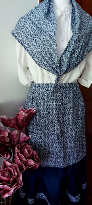 Traje de Casera Adulto Azul y Blanco