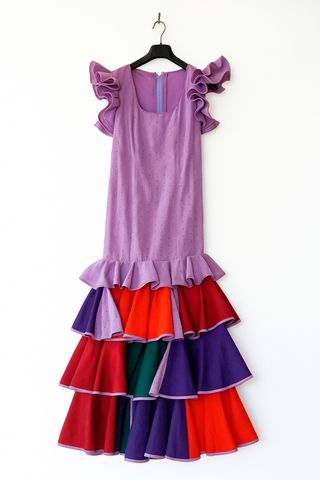 Traje Flamenco Gitana Morado Talla 38/40 con acces
