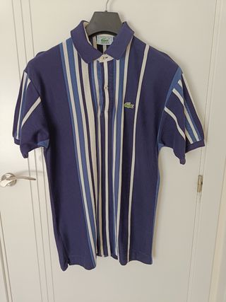 Polo Lacoste Vintage Rayas Azul