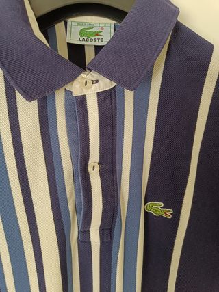 Polo Lacoste Vintage Rayas Azul