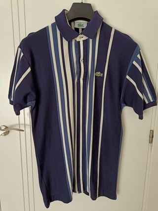 Polo Lacoste Vintage Rayas Azul