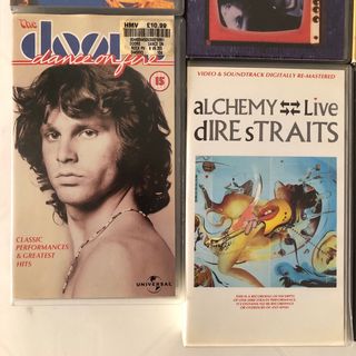 Lote VHS Música Rock Pop 5€ c/u y 50€ por el lote