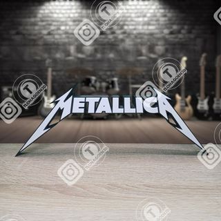 Logo Metallica 3D rock impreso con detalle