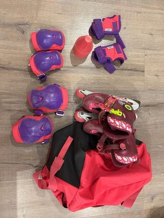 Conjunto Patines Oxelo Talla 28-30 Niña