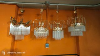 Lote 5 Lámparas Vintage Doradas