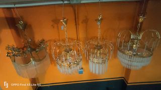 Lote 5 Lámparas Vintage Doradas