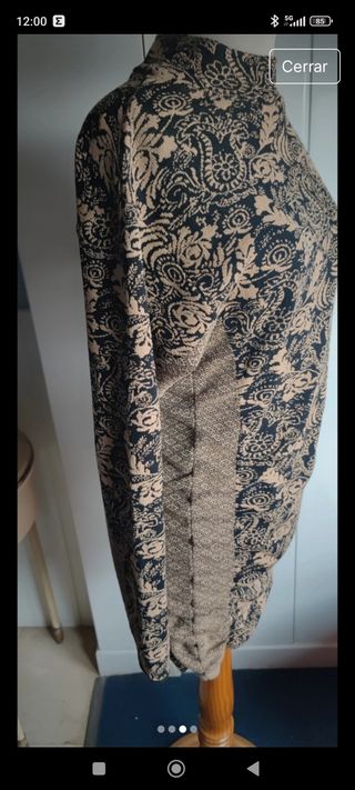 Vestido mini drapeado beige y negro