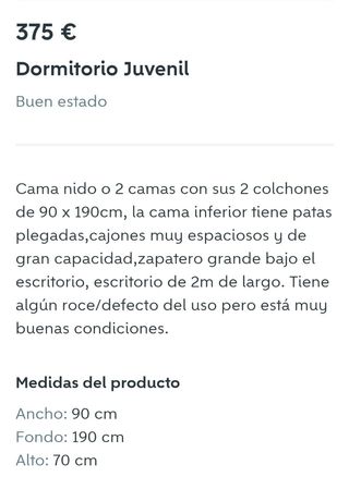 Dormitorio Juvenil con Cama Nido y Escritorio