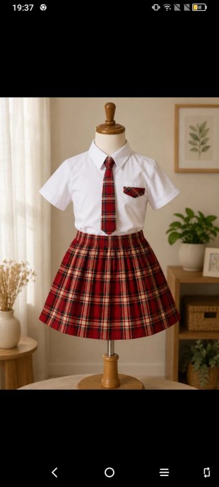 Disfraz Colegiala Rojo y Blanco