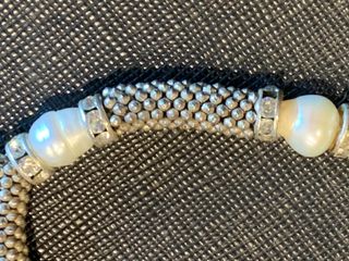 Pulsera Perlas Barrocas y Plata con Brillantes