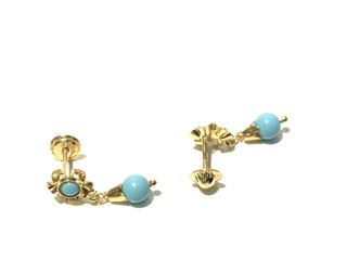 pendientes oro 18k con piedra con turquesa