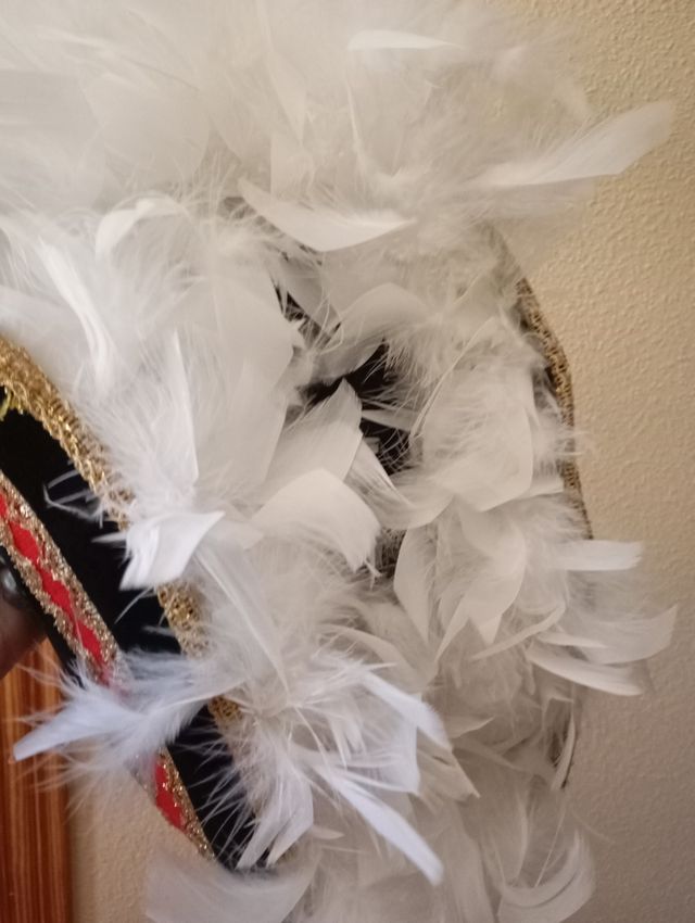 Gorro Pirata con Plumas Blancas