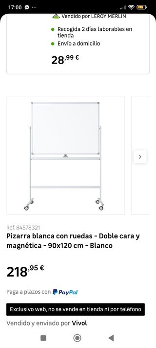 Pizarra Blanca Doble Cara Magnética