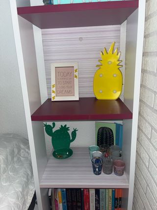 Habitación:Cama nido+colchón+Estanterías y Mesita