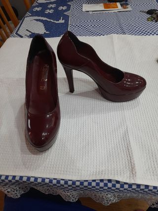 Scarpe Raffiné Bordeaux Tacco 10cm Tg 37