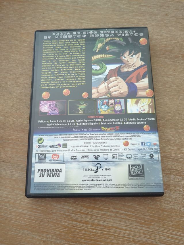 Dragon Ball Z Batalla de Dioses DVD Español
