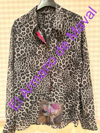 Camisa Animal Print Rosa y Marrón