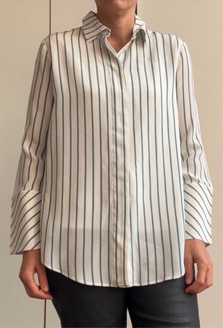 Camisa Massimo Dutti rayas verde Talla M