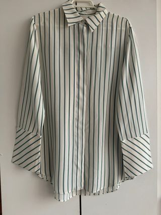 Camisa Massimo Dutti rayas verde Talla M