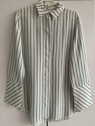 Camisa Massimo Dutti rayas verde Talla M