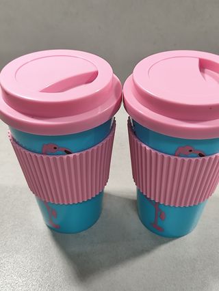 2 Vasos Termo Flamenco Rosa y Azul